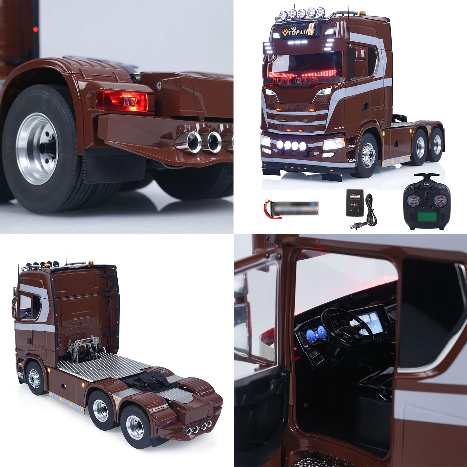 TOUCAN RC HOBBY 1/14 Remote Control Tractor Truck Modified 770S 3Speed 6x2 Metal Chassis Axle Lock RC Lorry Vehicle Flysky ST8 Radio RTR Model