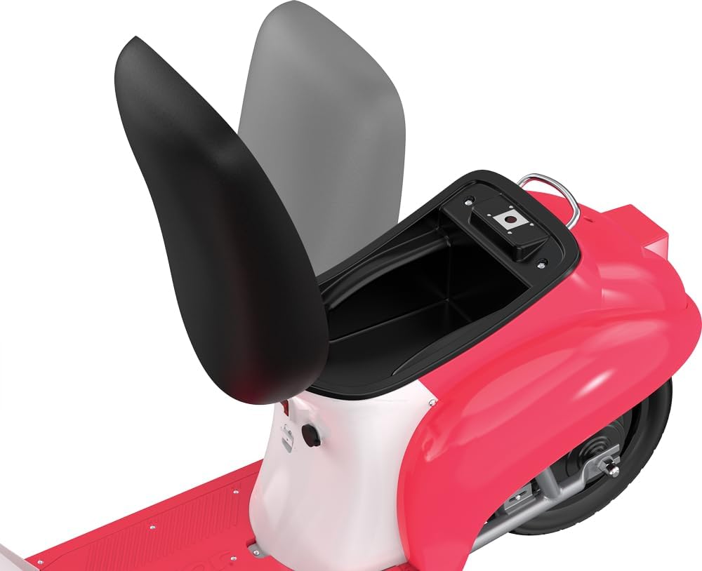 RAZOR Pocket Mod Rome, Red, Electric Scooter, European Style, up to 16-24 km/h, up to 40-80 Minutes Use, Under Seat Storage Compartment, Tires with Radio-305 mm, 8+, 77 kg