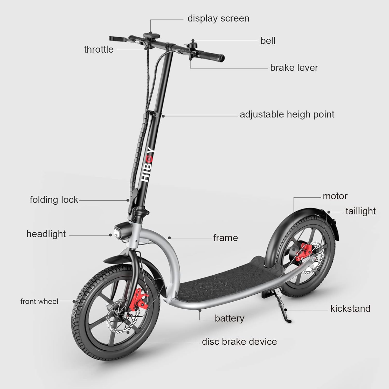 Hiboy VE1 PRO/ECOM 14 Electric Scooter - 500W/450W Motor Electric Scooter for Adults - 16