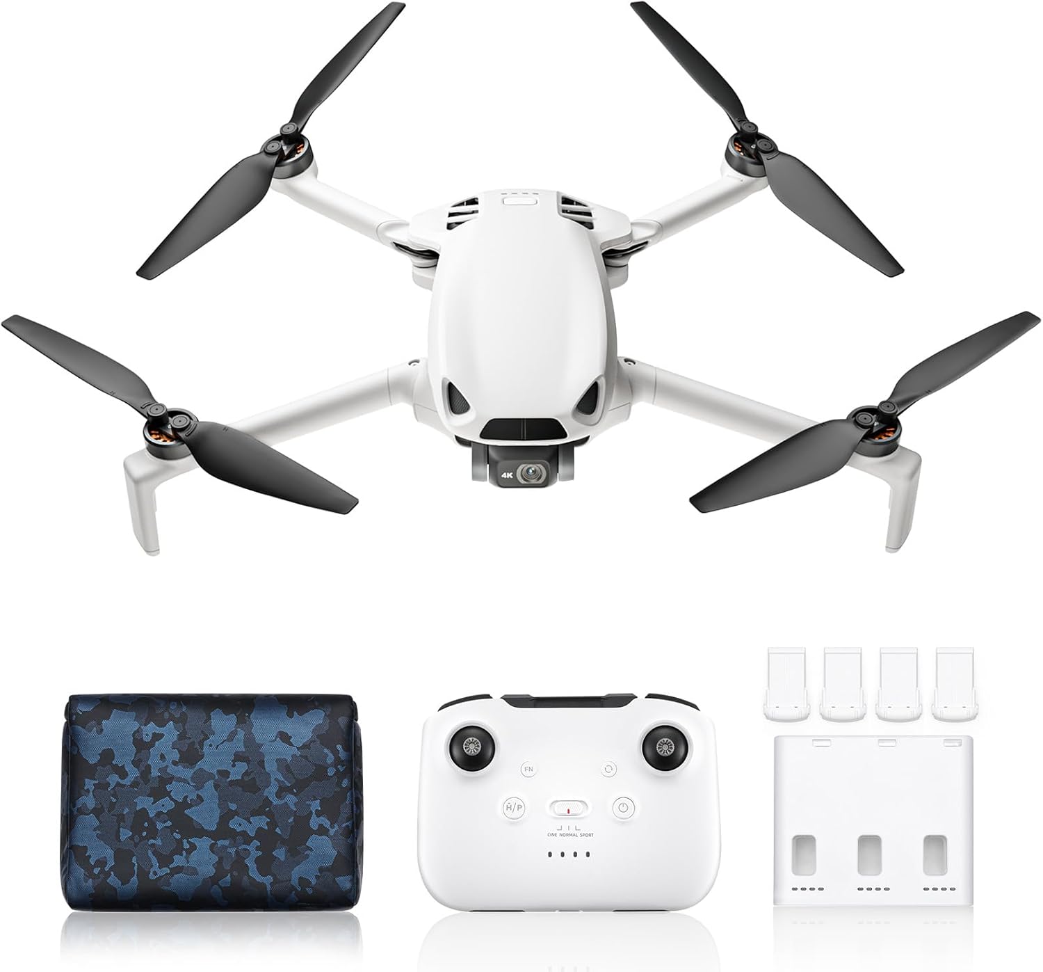 Skyrover S1 Mini Drone with 4 Batteries, 1 battery charging hub, 4K/60fps Video, 48MP Photo, 3-Axis Gimbal Stabilization, 39,000ft Video Transmission, 40-Min Flight Time, Under 249g, Auto Track