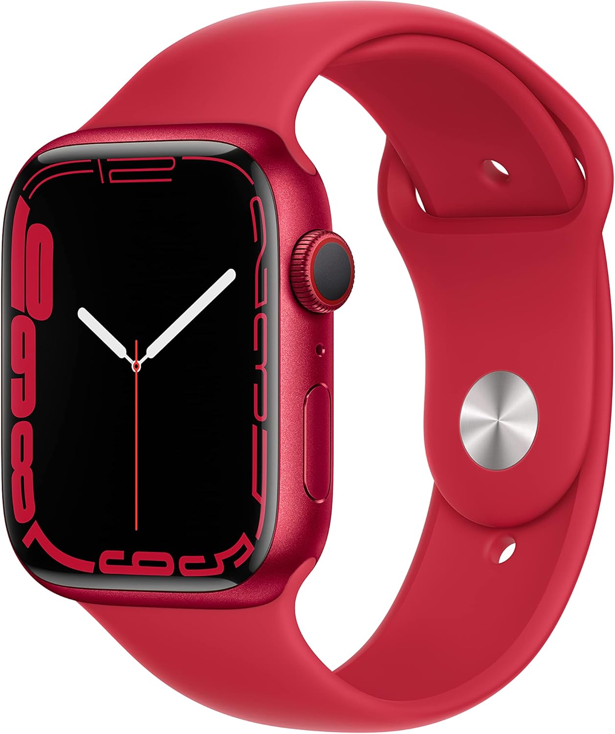 Apple Watch Series 7 [GPS + Cellular 45mm] Smart watch w/ (PRODUCT)RED Aluminum Case with (PRODUCT)RED Sport Band. Fitness Tracker, Blood Oxygen & ECG Apps, Always-On Retina Display, Water Resistant