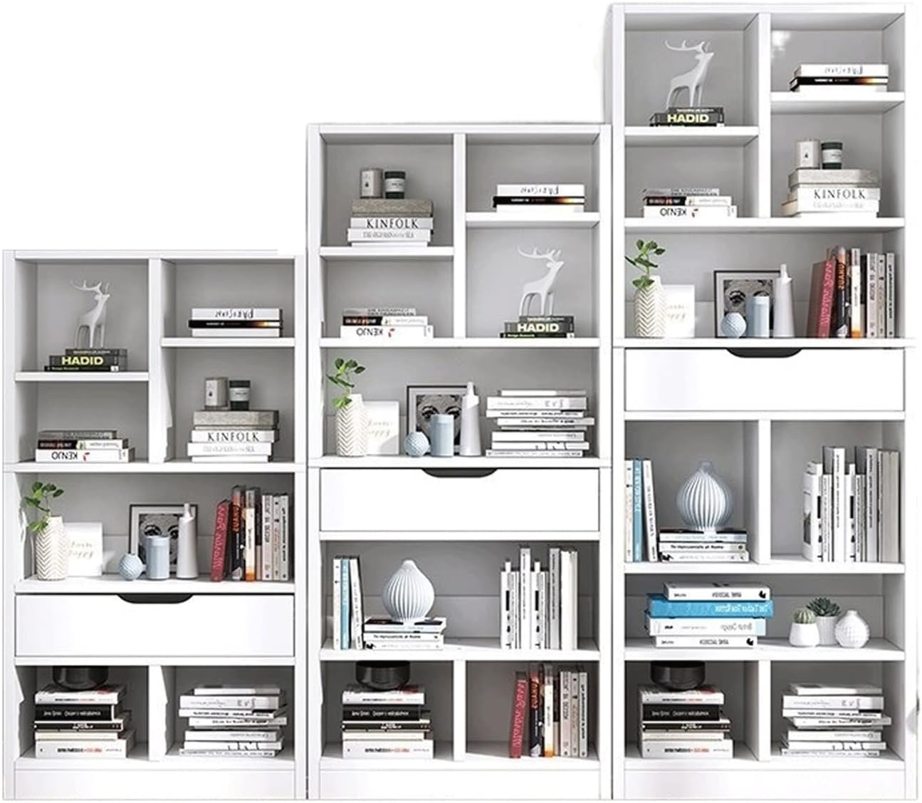 Vertical Bookcase Living Room Cabinet Storage Cabinet Vertical Economical Bookshelf Against Wall Debris Floor Shelf Household Bookshelf Suitable for Living Room Bedroom Home Office ( Color : Walnut ,