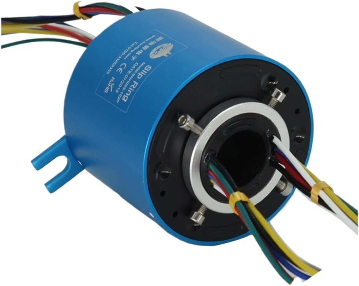 Electrical Rotary Joint Hole Size 25.4mm 12 Circuits/Wires 20A Gold-Gold Contact of Through bore Slip Ring