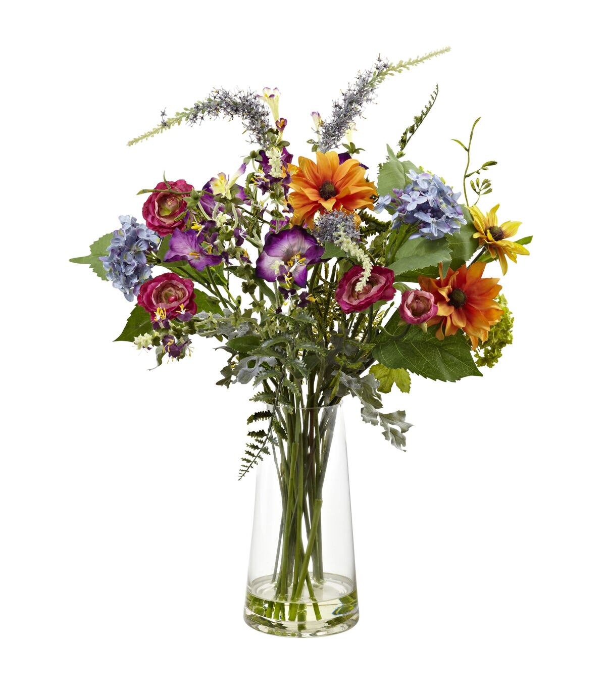 Nearly Natural Spring Garden Floral with Vase
