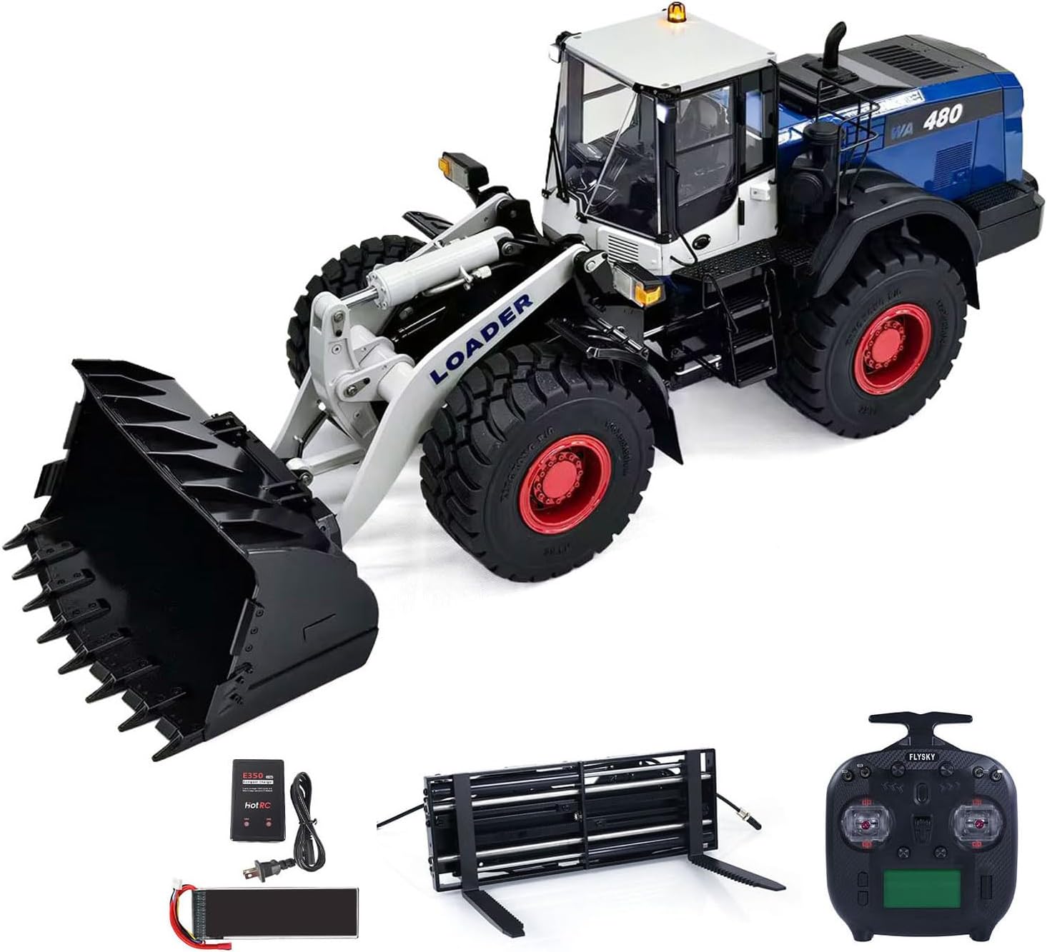 TOUCAN RC HOBBY 1/14 RC Metal Hydraulic Loader WA480 Electric Construction Vehicle RTR Axle Locks Wheel Hub Reduction Quick Coupler Flysky Radio