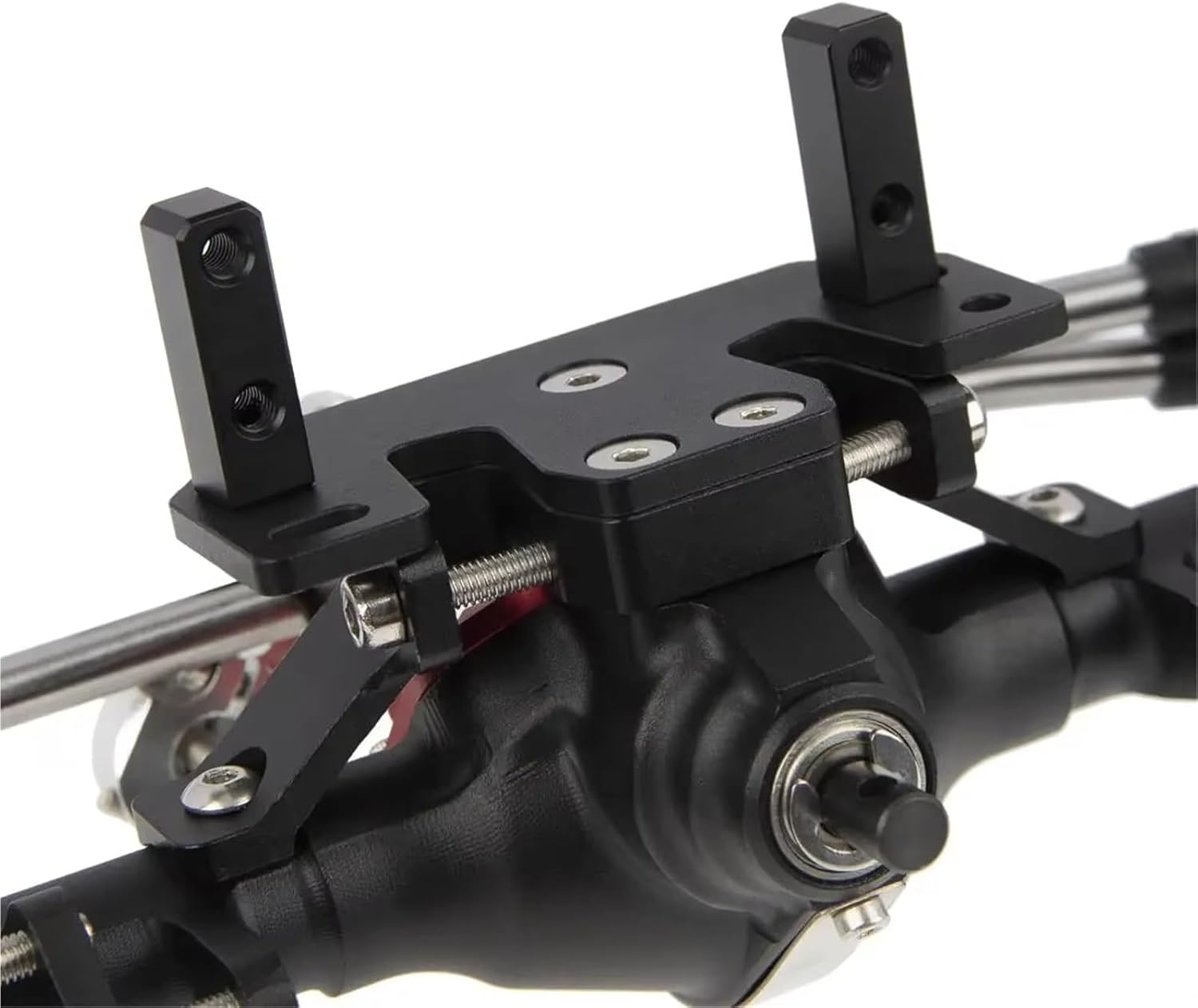 RC Car Parts Compatible with Axial 90046 90047 for RGT 86100 for SCX10 II 1/10 RC Car Crawler Parts Machined Aluminum Front and Rear Straight Axle(Black)