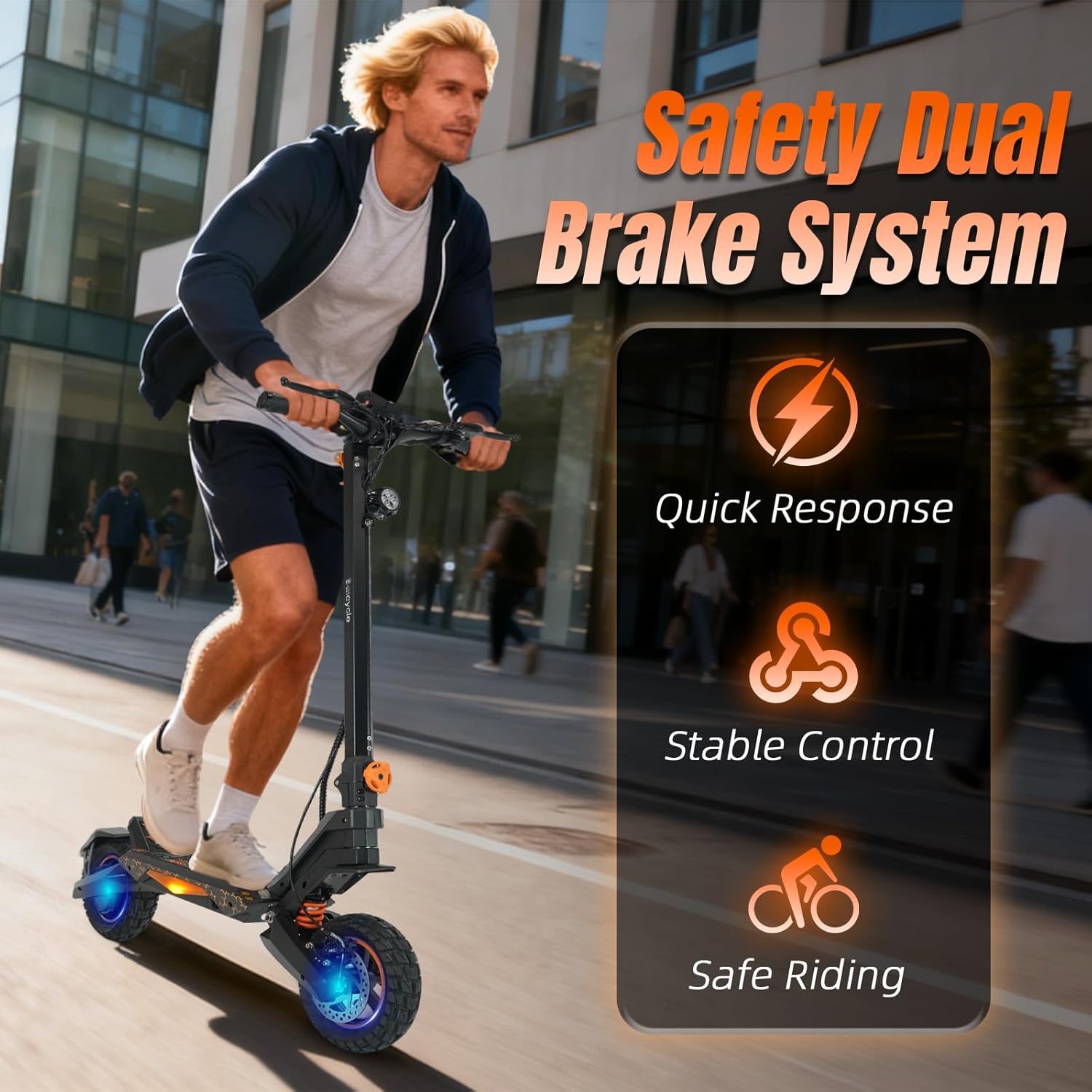 Off Road Electric Scooter for Adults – 5000W/1600W Fast E Scooter, 35/50Miles Long Range, 35/45MPH Max Speed, Heavy Duty 400 LB Capacity,Foldable Kick Scooter with Full Suspension for Commuter Outdoor