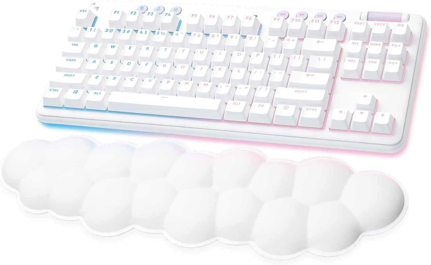 Logitech G Wireless Gaming Combo, G715 Keyboard Clicky + G705 Mouse, Customizable LIGHTSYNC RGB Lighting, Lightspeed Wireless, Bluetooth, PC/Mac/Laptop - White Mist