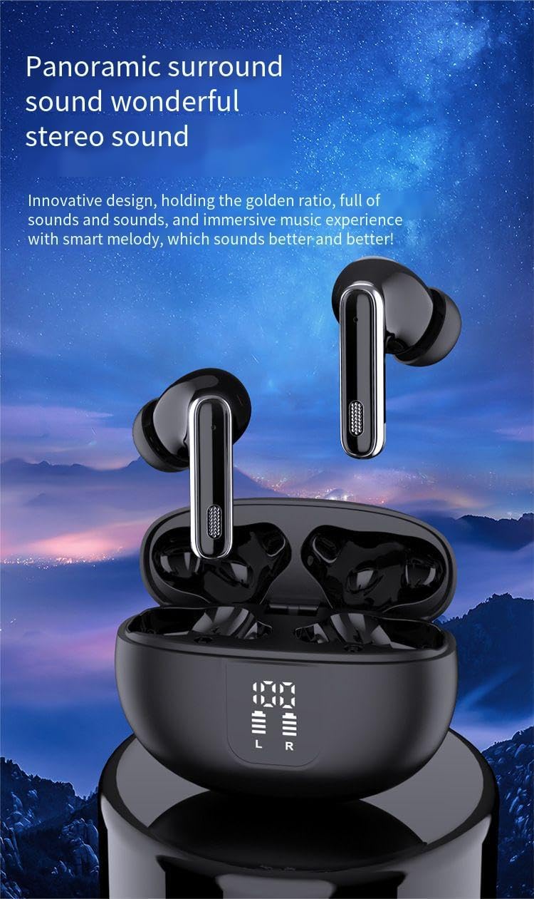 Wireless Earbuds Bluetooth 5.4 Headphones AI real-time translation,Wireless Sports Headset, ANC Active Noise Cancellation Earphones, Ultra Long Lasting for Phone Laptop PC TV Running Workout,White