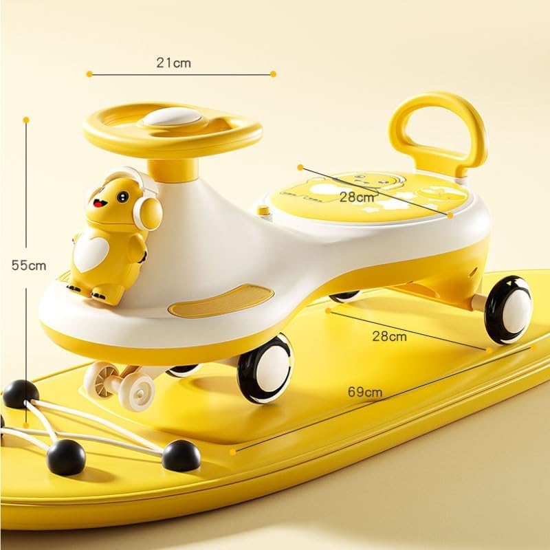 Wiggle Car for Kids for Boys and Girls Twist, Turn, Wiggle Movement to Steer Swing Car with Music Light(Blue)