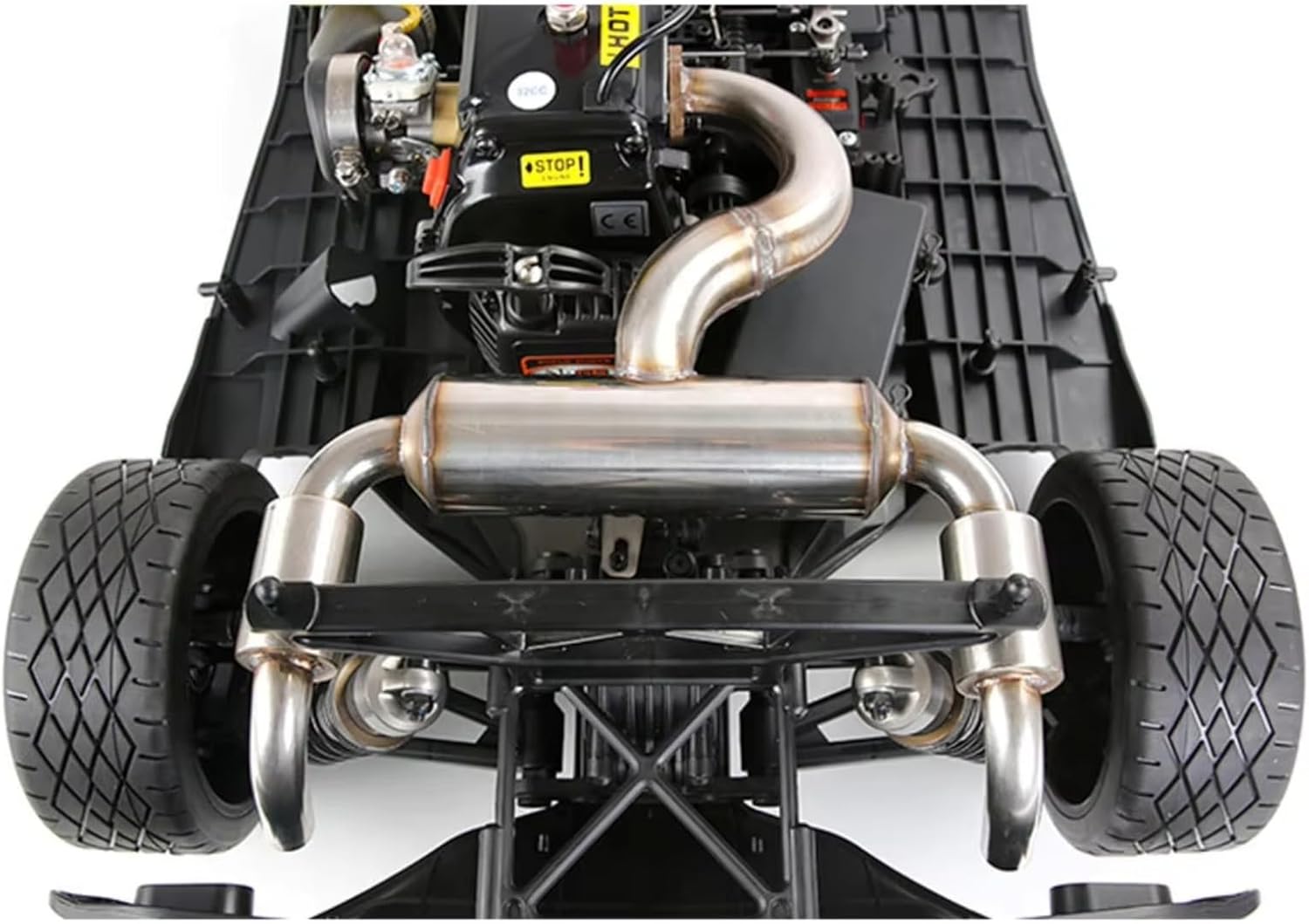 RC Car Parts Compatible with Rofun for Rovan F5 RF5 MCD XS-5 RR5 1/5 RC Car Upgrade Parts Stainless Steel Silent Double Exhaust Pipe Silencer Set