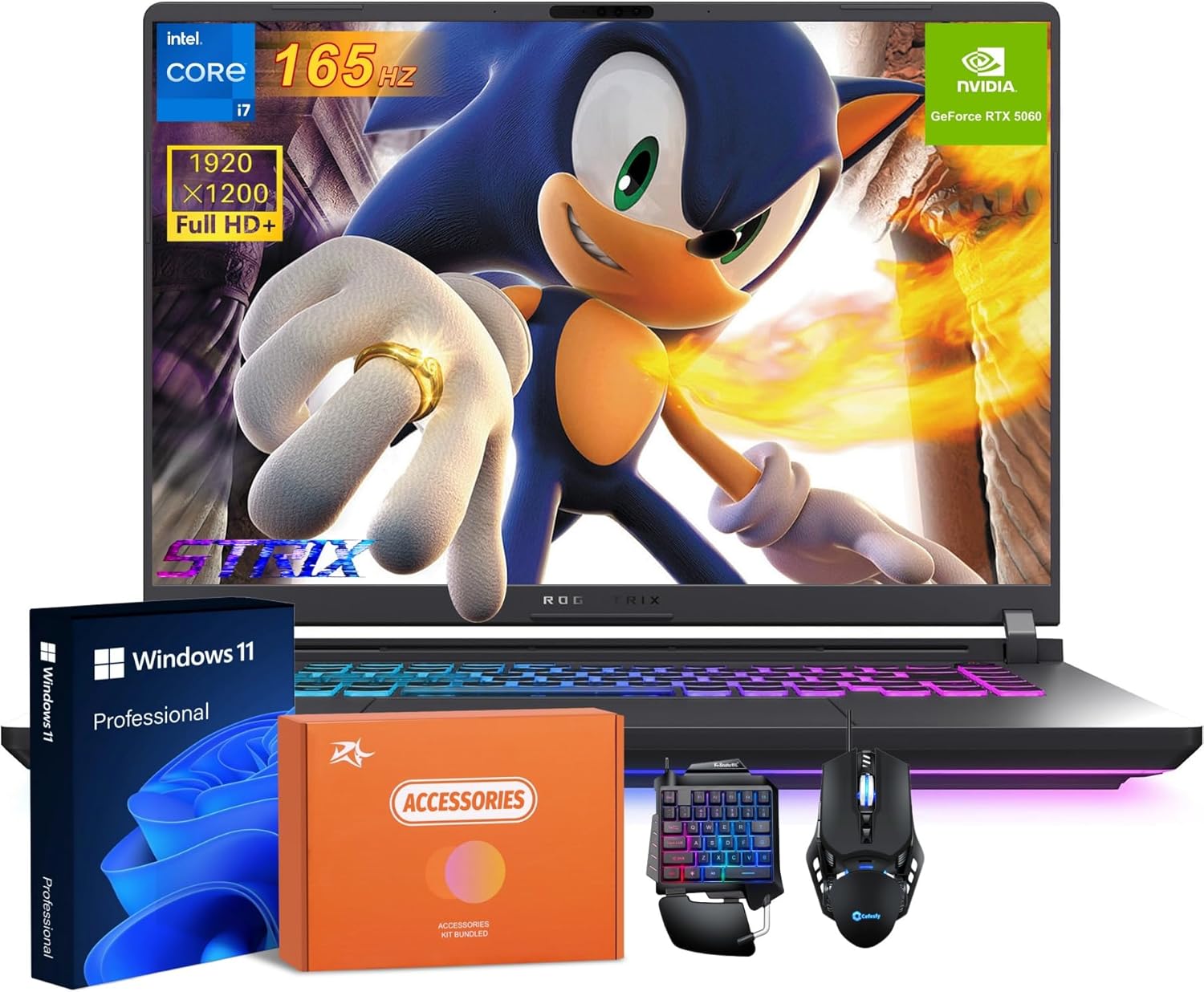 ASUS ROG Strix G16 Gaming Laptop 2025, NVIDIA GeForce RTX 5060, Intel i7 14650HX(16 Core, 24 Threads), 16 Inch FHD+ 165Hz Display, Wi-Fi 7, 64 GB DDR5 RAM, 4 TB SSD, Windows 11 Pro, Accessories