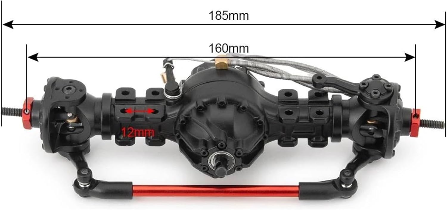 RC Vehicle Axles Compatible with Tamiya 1/14 RC Trailer Tractor Truck Upgrade Parts CNC Metal Alloy Medium Differential Axle Built-in Gear