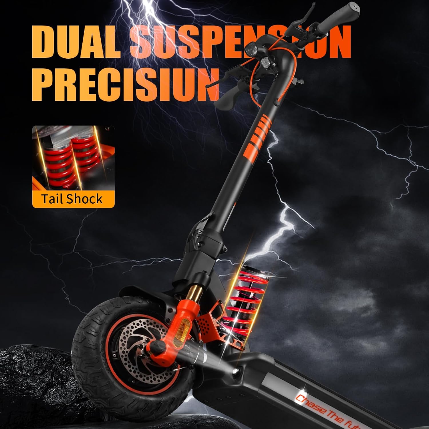 Electric Scooter, Up to 25/31MPH, 25-50 Miles Long Range, 1000W/1200W/1600W*2 Off Road Motor, Dual Disc Brakes with EABS, Damping Adjustable Full Suspensions Adults E-Scooter with APP