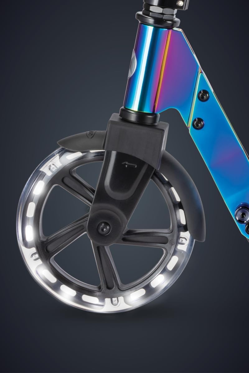 Micro Scooters | Cruiser LED Children's Scooter | Handlebar Adjustable | Lightweight | Light Up Wheels | Foldable | 6-12yrs | Boys & Girls