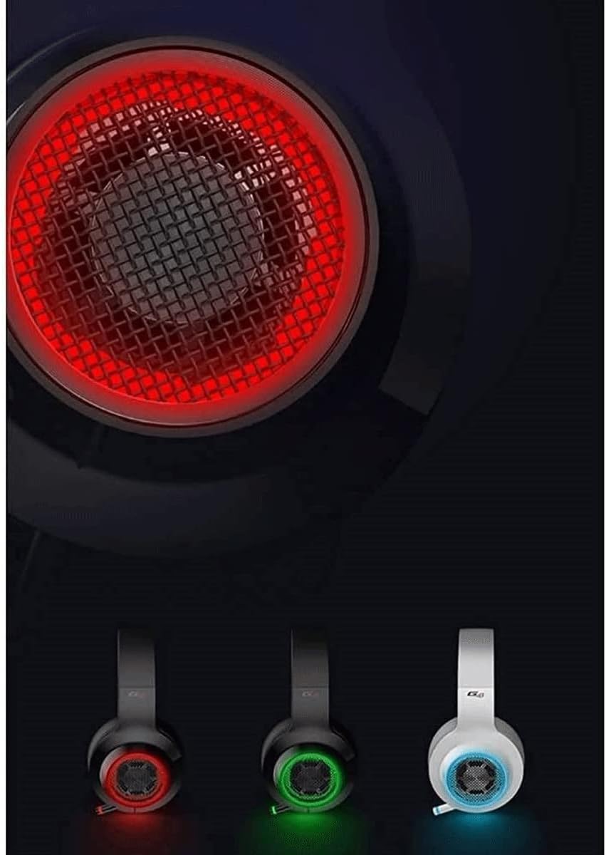 Gaming Headset with Microphone, 7.1 Virtual Surround Sound Over Ear Headphones Soft Memory Earmuffs,The Earcups Were Designed with The Stylish LED Light Suitable for Those Who Like To Play Games