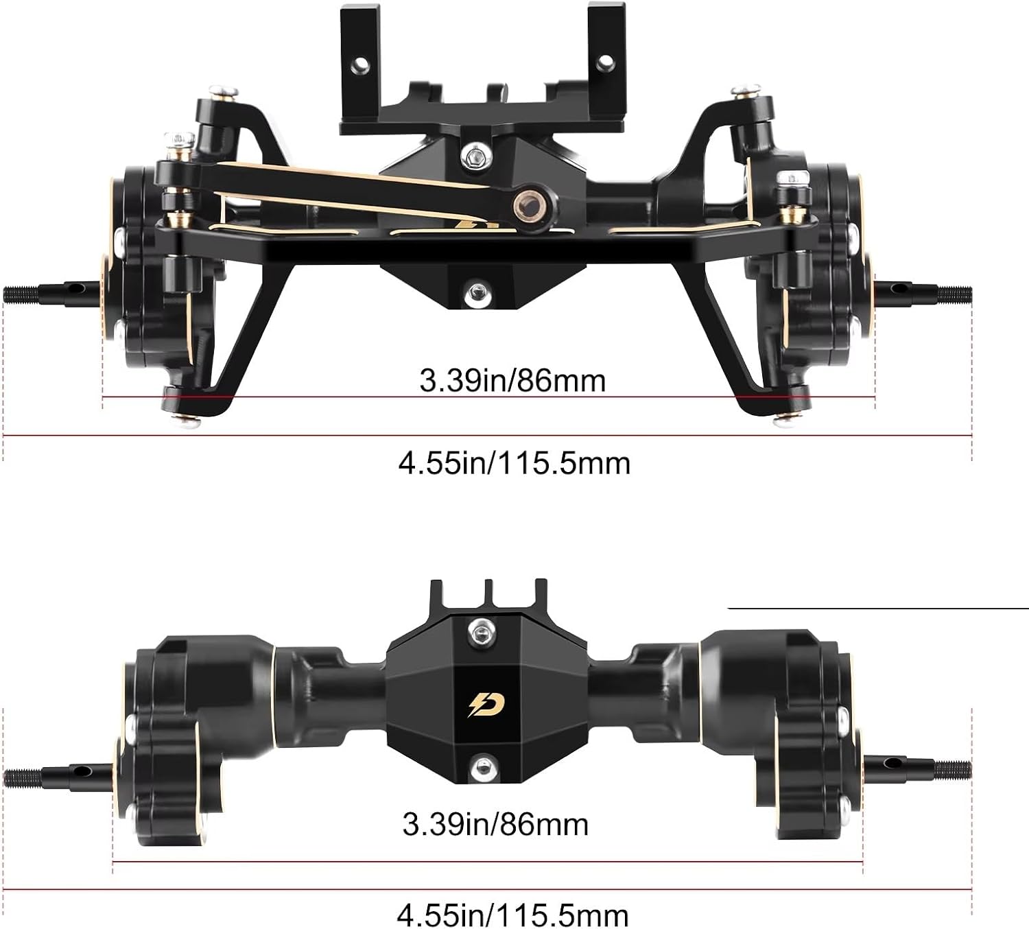 RC Axle Models For Redcat For Ascent-18 For Rock Front Rear Portal Axles Set RC Brass With Steel Gears Servo Mount Steering Links Crawler