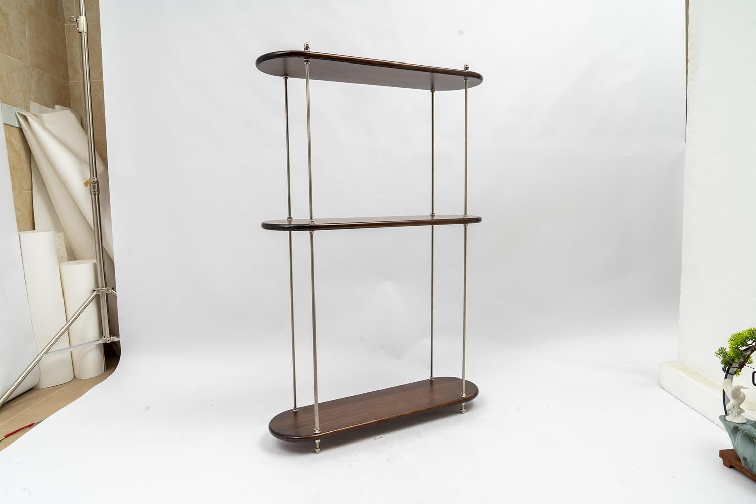 Pwefhsdjvh Bookshelf, Three-Tier, 120cm | Modern Minimalist Solid Wood Particle Board, Large-Capacity Storage, Floor-Standing Shelf for Living Room and Bedroom, Bookcase