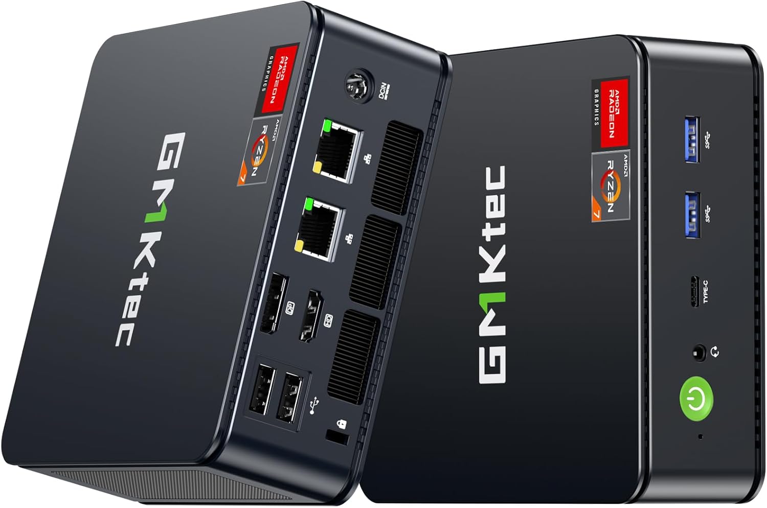 GMKtec M5 Ultra Gaming Mini PC Ryzen 7 7730U (Upgraded 7430U/ 5825U) 16GB RAM 512GB SSD Dual NIC LAN 2.5GbE Desktop Computers Office Home, Triple 8K Display, WiFi 6E, USB3.2, USB-C, BT, DP, HDMI 2.0