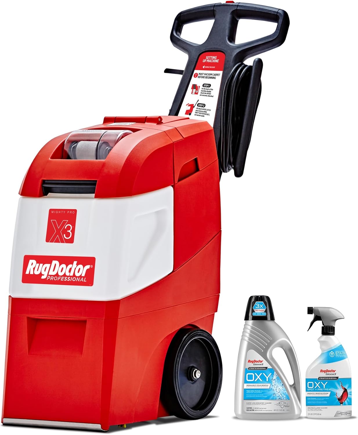 Rug Doctor X3 Commercial Carpet Cleaner - Large Red Oxy Pro Pack