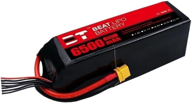 for T/XT60 6500mAh 6S 22.2V 65C LiPo Battery for RC Quadcopter Helicopter Cars Boats Drones 6s Rechargeable(6500mAh XT60 Plug)