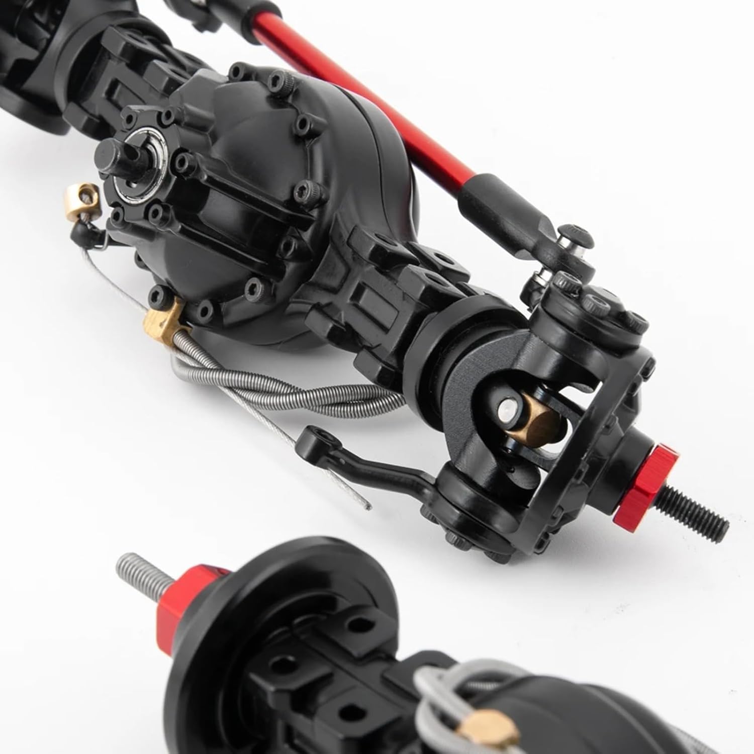 RC Car Upgrade Parts for Tamiya Truck 1/14 RC Tow Drag Trailer Tractor Parts Metal Alloy Front and Rear Differential Axle Built-in Steel Gear RC Spare Parts(2pcs Front and Rear)