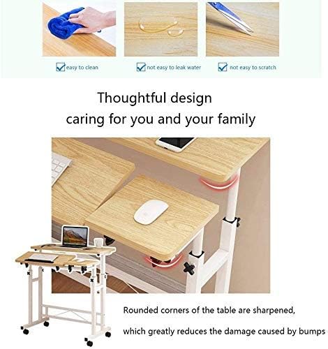 Side Table Laptop Table Sofa Table Side Table Sofa Table Rolling Laptop Lap Desk for cart tilt overbed Height Adjustable Movable Bedside Table Computer Desk Sofa Table W (Color C) D (A)