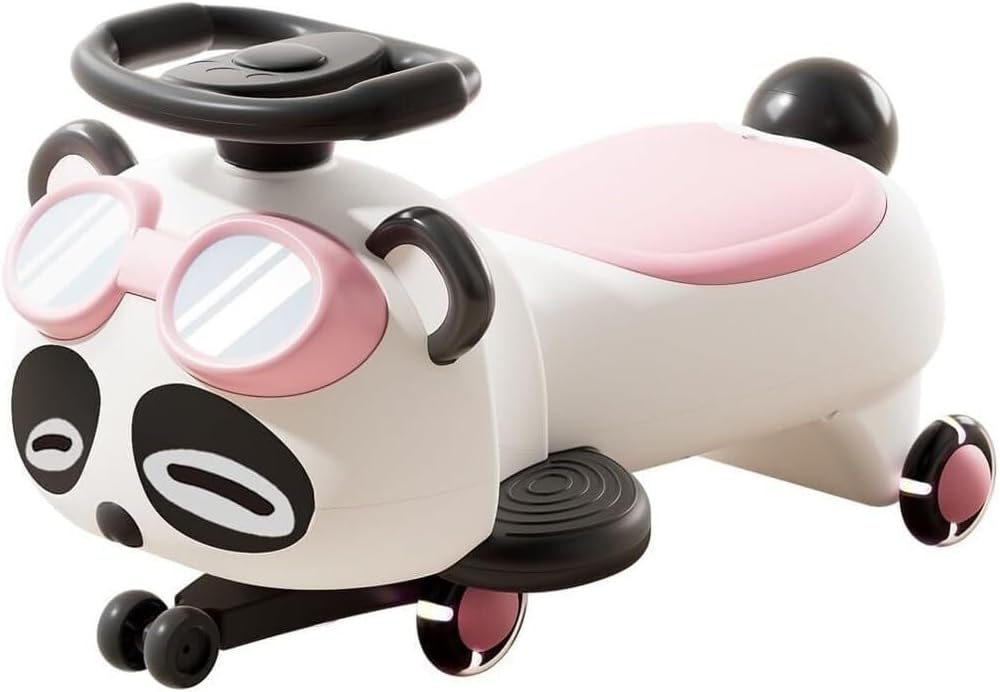 Wiggle Scooter Wiggle Car with Pedal Swing Cars with Under Seat Storage Anti-Rollover Flashing Wheels Lights and Music(Pink)