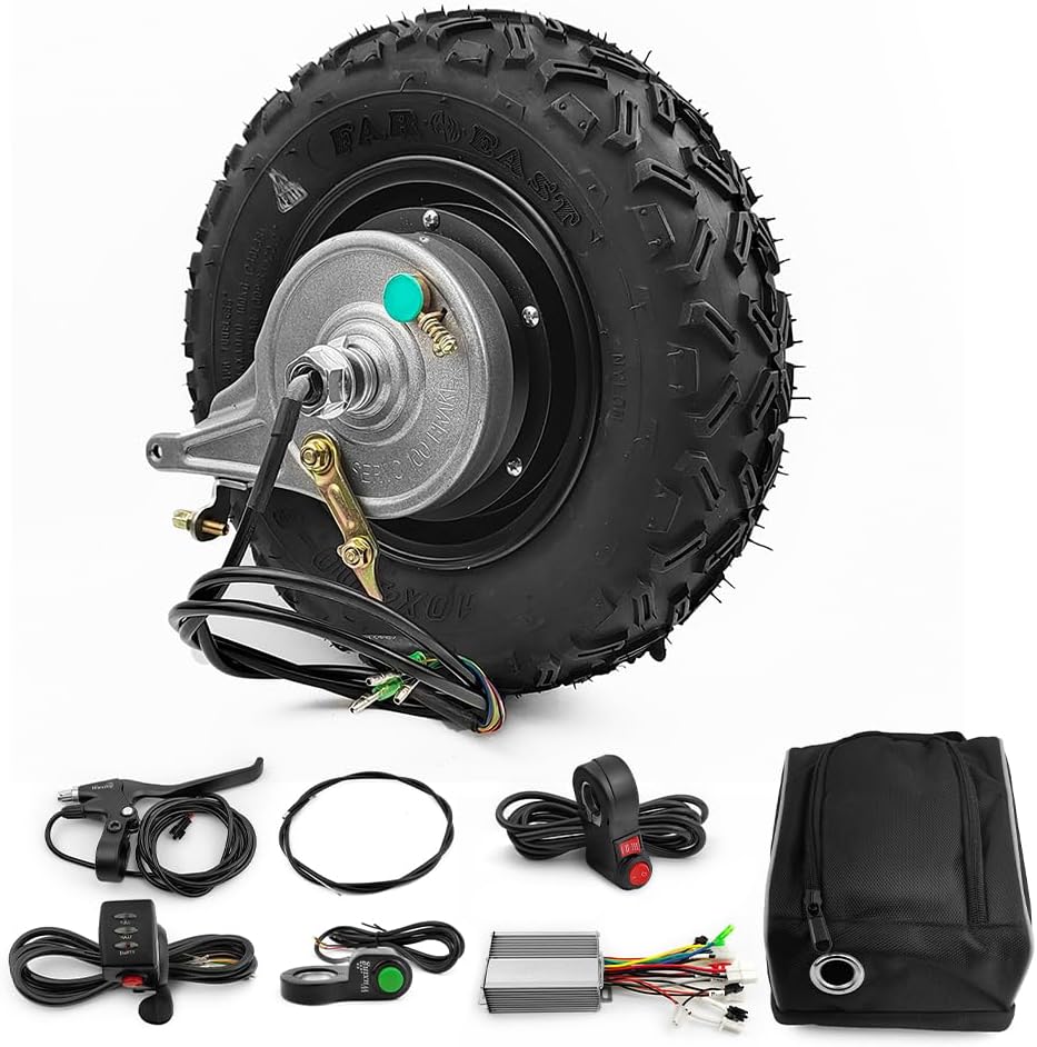 Off Road Rough Wheel Electric Wheelbarrow Scooter, Gear Hub Motor, Expansion Brakes Kit, 10 Inch Wheel, 24V, 36V, 48V, 350W (48V 350W)