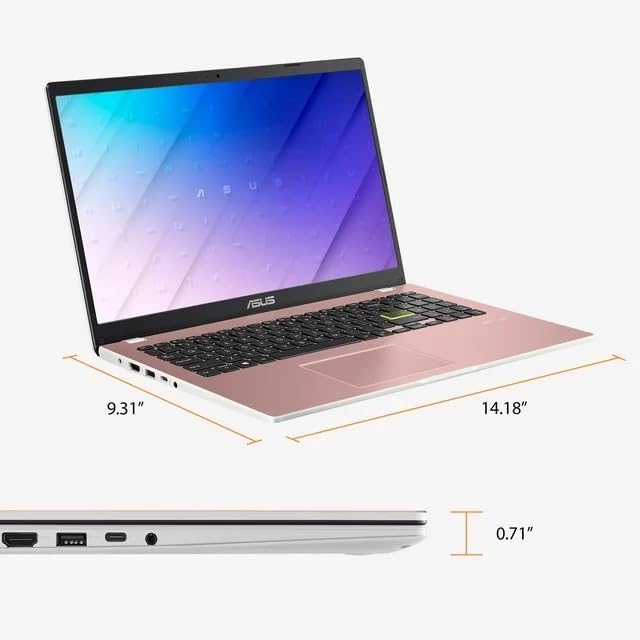 Asus ASUS Vivobook Go 15.6'' FHD Laptop, 4-core Intel Pentium N6000(up to 3.3 GHz), 4GB RAM, 128GB eMMC, Win 11, Office 365 1-Yr, Long Battery Life +GM Accessories, Pink