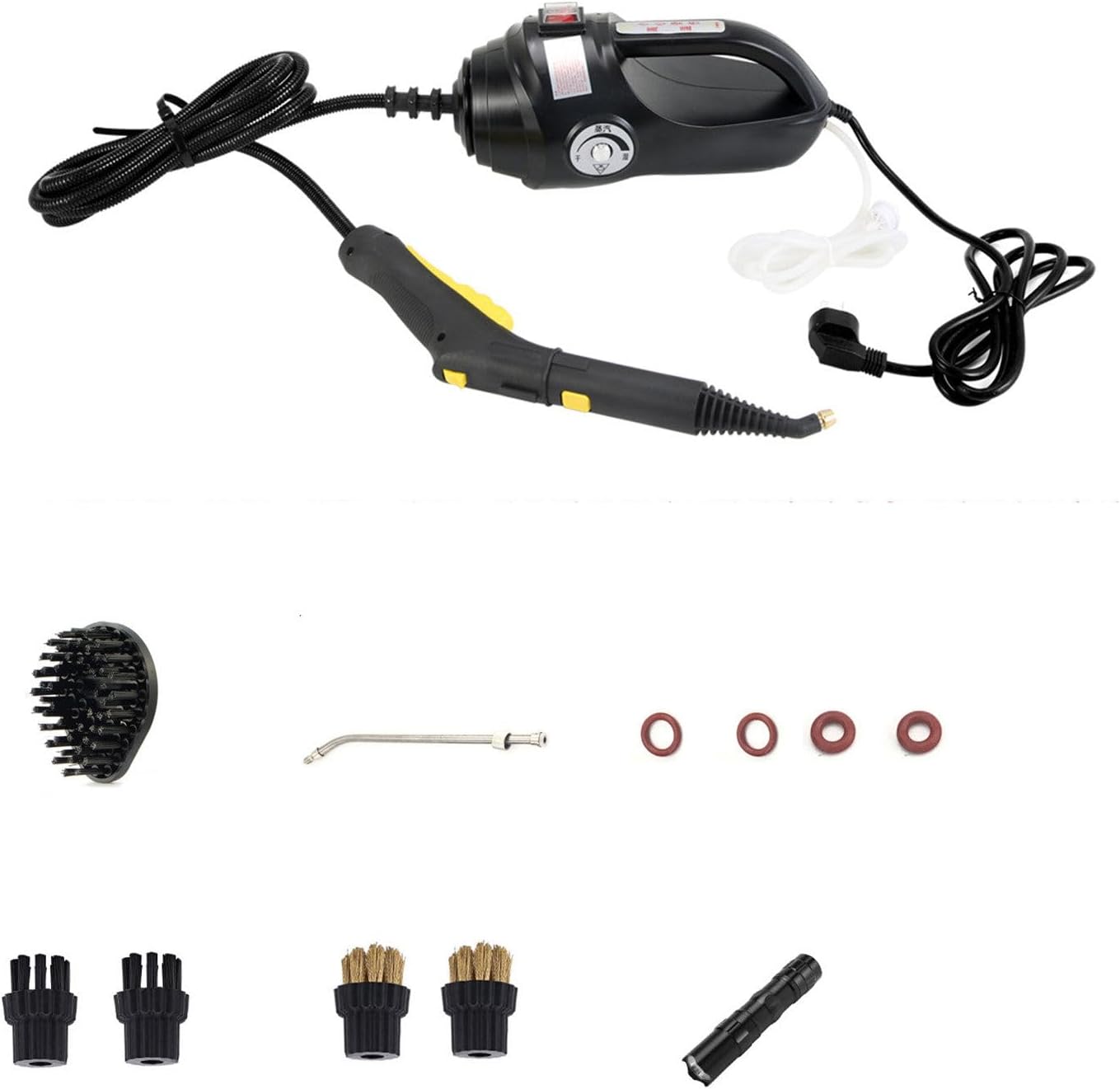 GAOQLX-RSDK 2600W Steam Cleaner High Pressure Steam Cleaner with Led Light Suitable for Cleaning Kitchen Range Hoods and Air Conditioners,Black