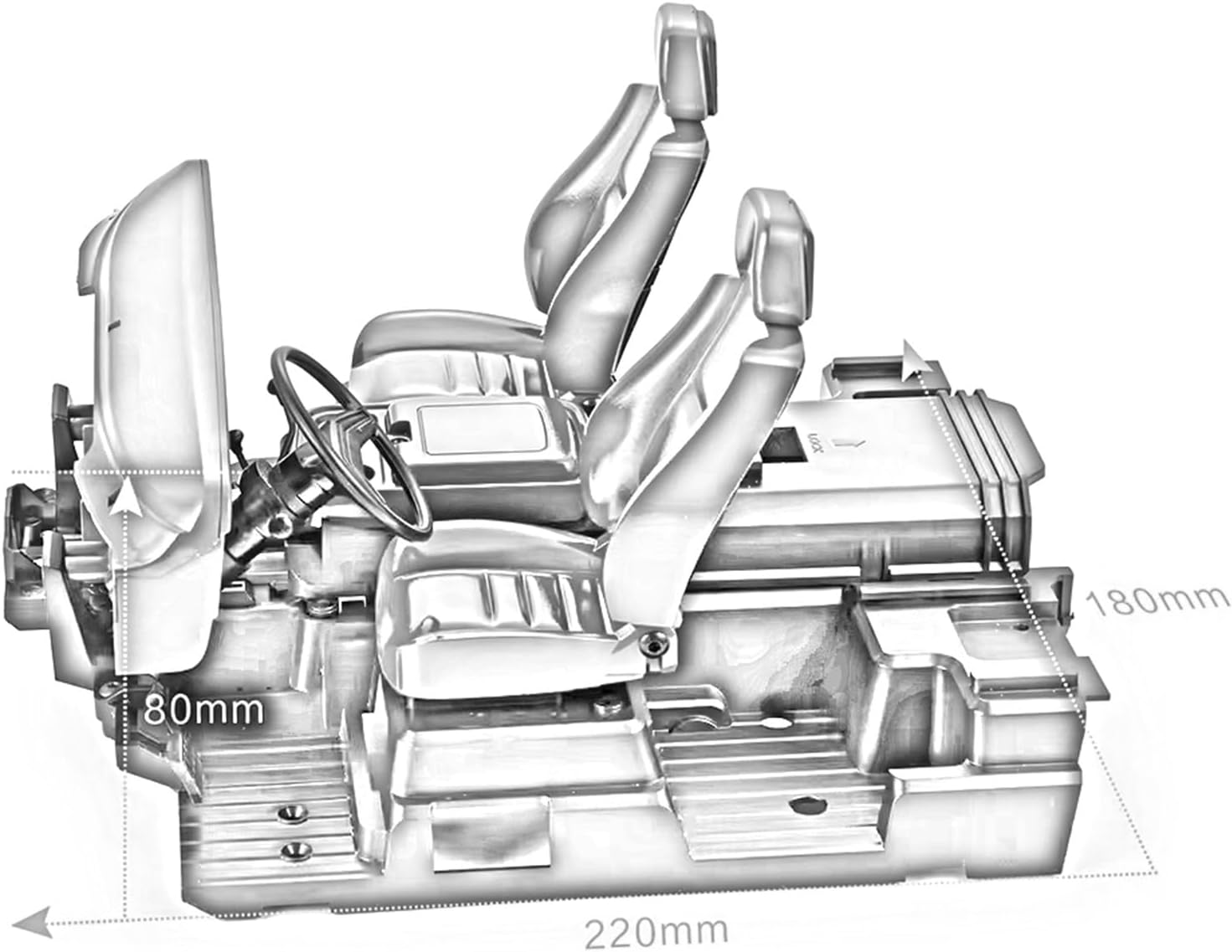 Compatible with TRX-4 for Bronco 1/10 RC Crawler Cars DIY Parts Spare Full Interior Body Shell Cab for Seat Unassembled Kit RC Car Part Accessories(Yellow)