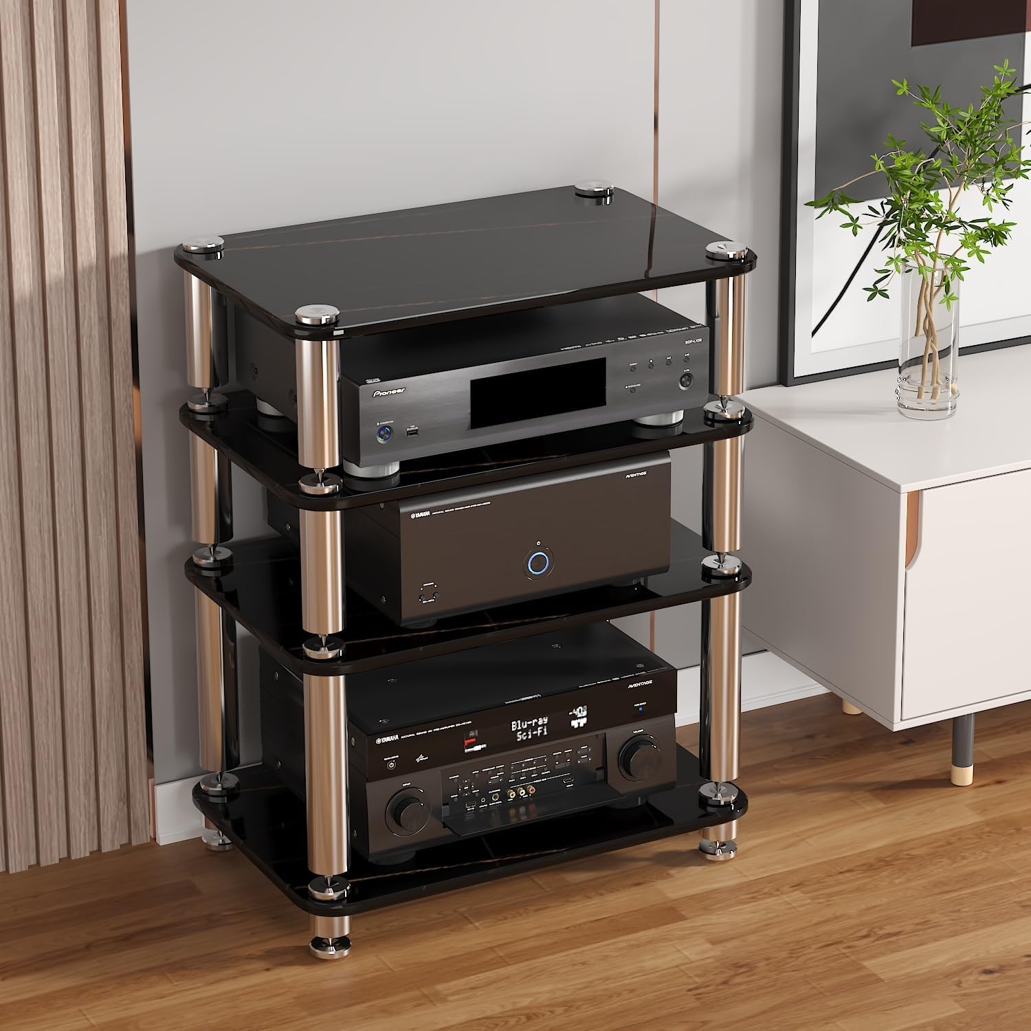 Diodceraic 1/2/3/4 Tier Audio Rack Tower