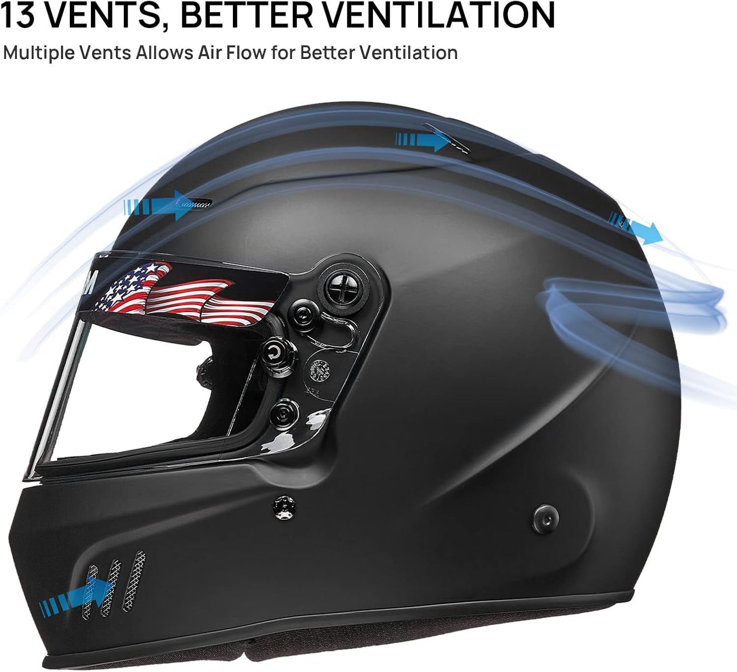 ILM Snell SA2020 Full Face Auto Car Racing Helmets for Men and Women Model 760(Matte Black, L)