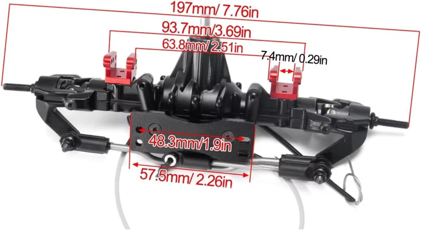 Compatible with D90 1/10 RC Crawler Car Upgrade Parts Modification Accessories Aluminum Front and Rearr Complete Axle RC Front and Rear Axle(1Set)