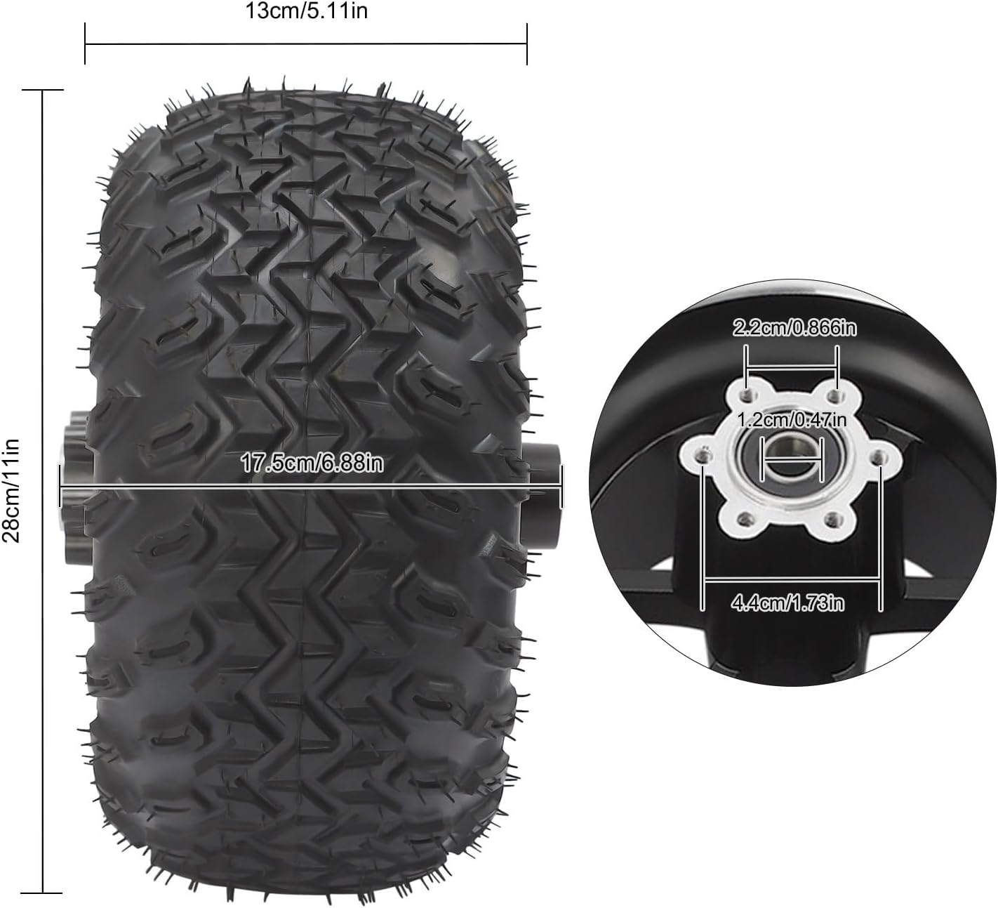 10 Inch Motor Drive Air Wheel Conversion Kit, 36v 350w Double Wheel Set for Electrical Beach Scooter, 2* Go-karts Engines with Thumb Throttle Reverse Switch Kit