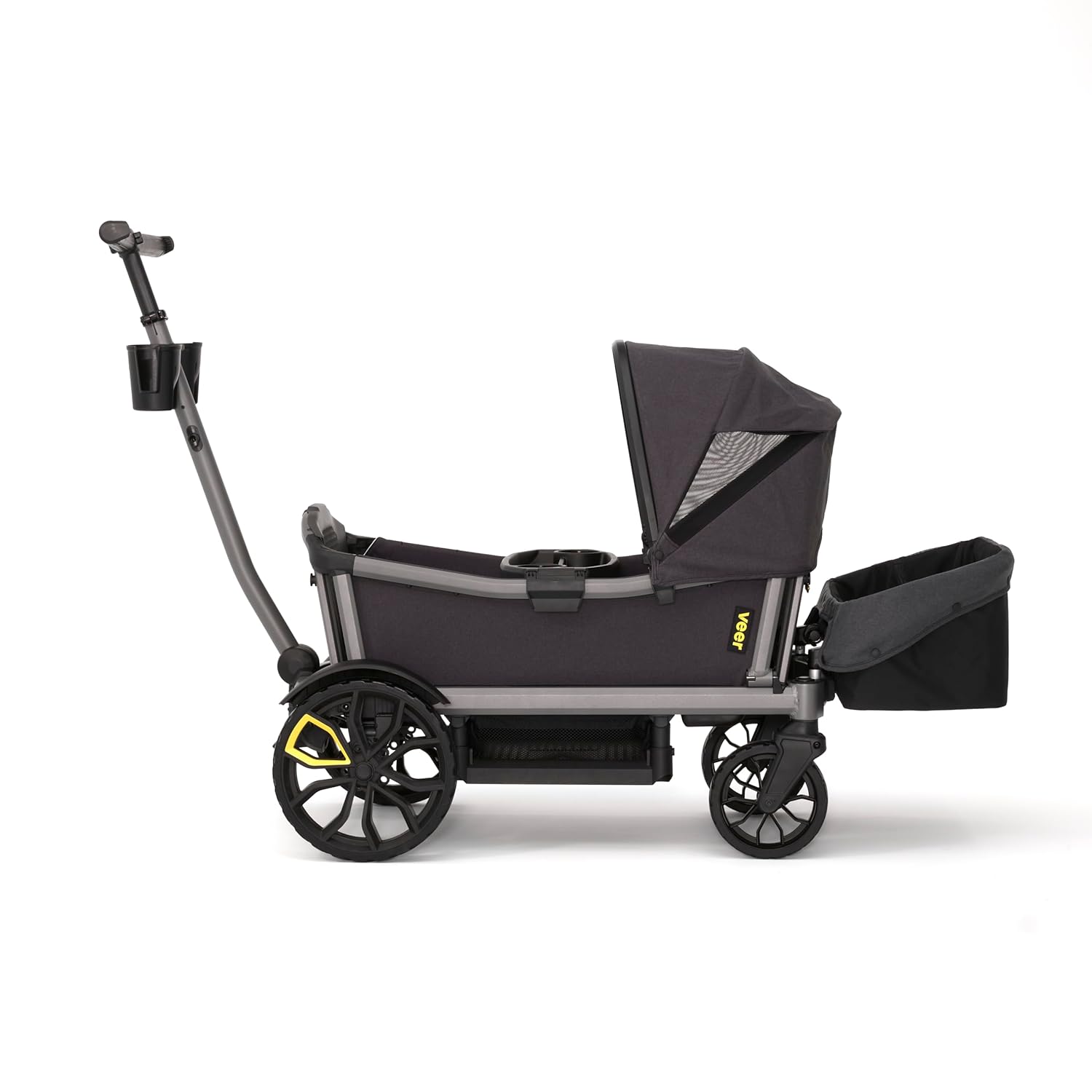 Veer Cruiser City XL Essentials Bundle | Premium 4 Seater Urban Stroller Wagon for Kids | Fully Collapsible | Hose Washable | Includes Cruiser City XL + Retractable Canopy + Storage Basket