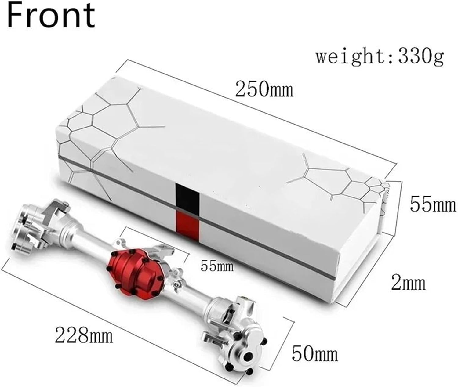 For YK4081 4082 4083 For Absima For Sherpa 1/8 Front And Rear Metal Axle Housing RC Car Upgrade Spare Parts Models(Front)