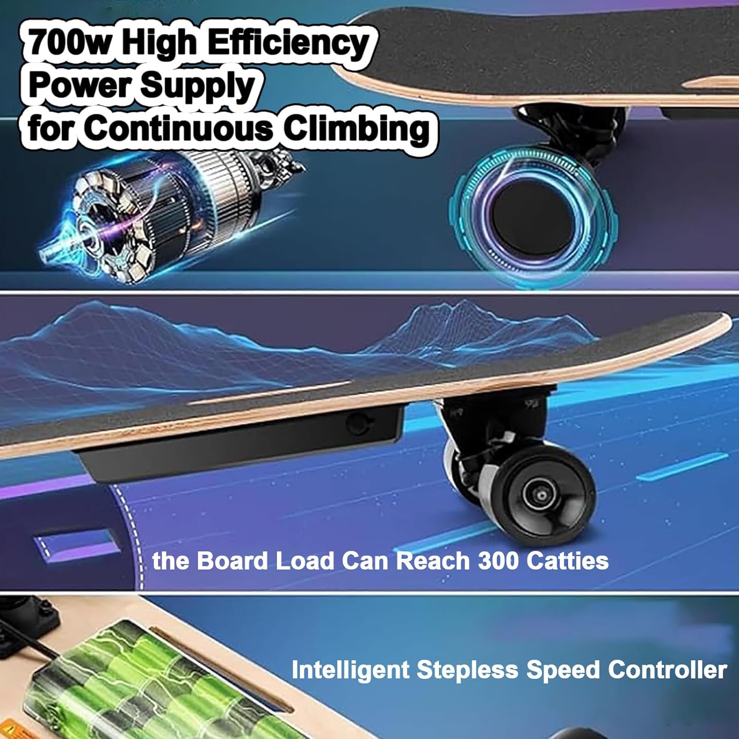 Electric Skateboard,Longboard Adult Skateboard,700W Brushless Motor,for Adults Teens Beginners