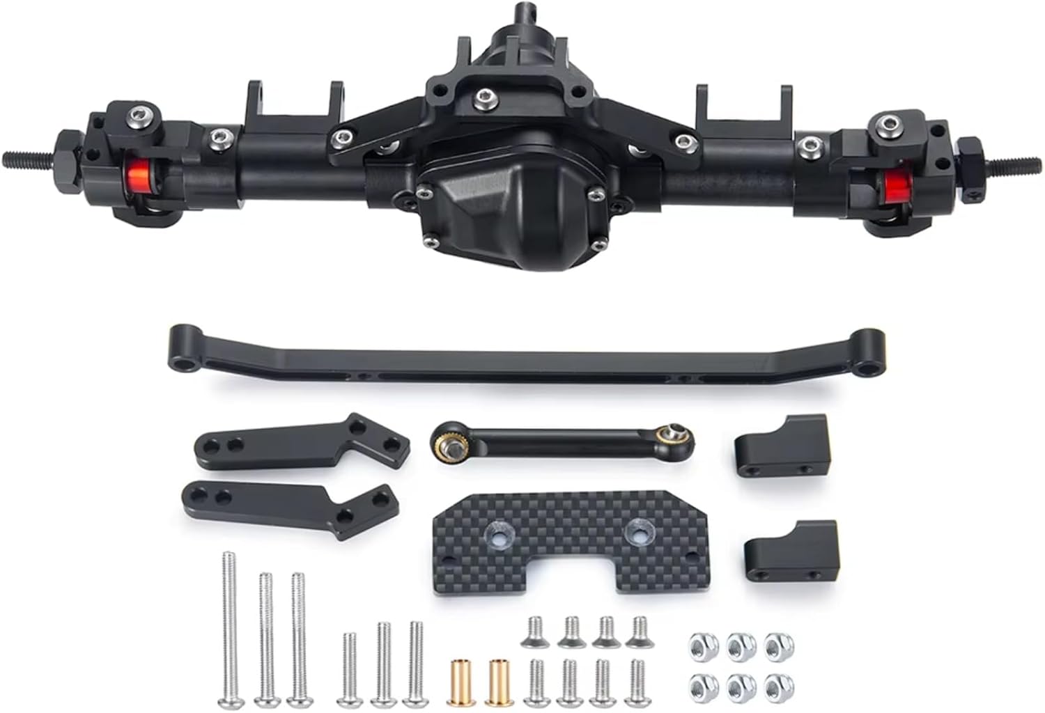 Compatible with Axial for SCX10 1/10 RC Crawler Car Upgrade Parts Accessories CNC Metal Alloy Front/Middle/Rear Complete Axle RC Front and Rear Axle(1Set)