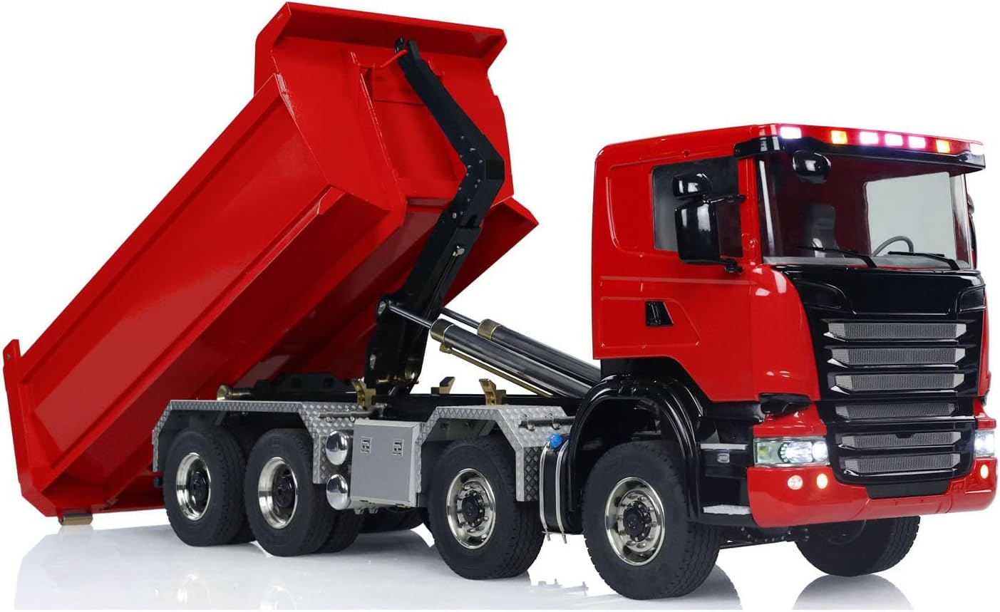 TOUCAN RC HOBBY 1/14 RC Hydraulic Full Dump Truck 8x8 Roll Off Dumper Car Differential Lock Axle for Ages 14+