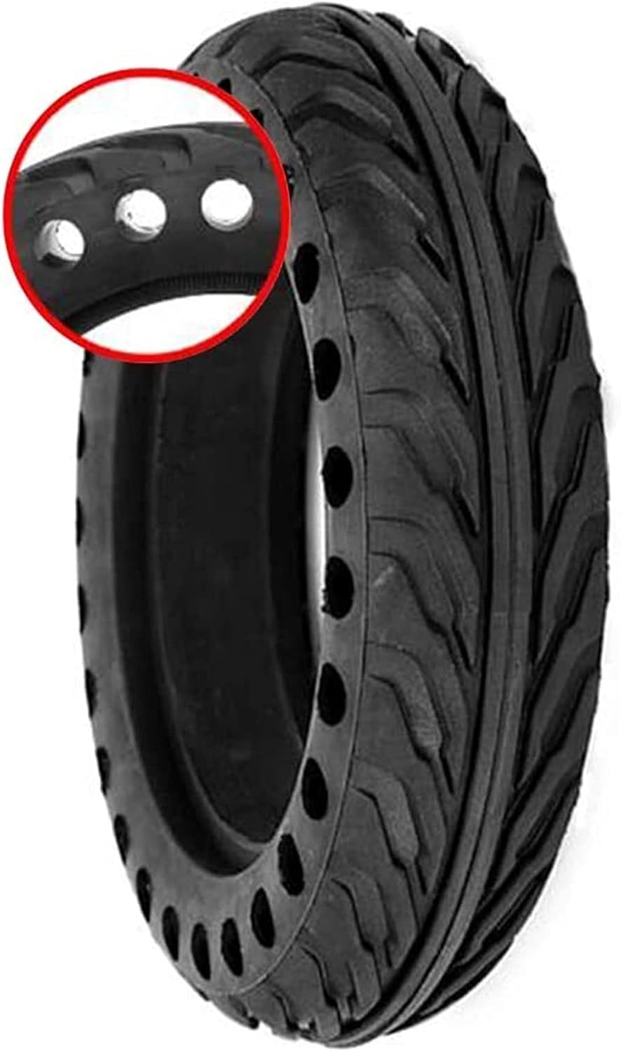 Electric Scooter Tire 18x1.75/2.125 Explosion-Proof Hollow Tire Solid Honeycomb Shock Absorption Hole Non-Slip and Wear-Resistant Tires