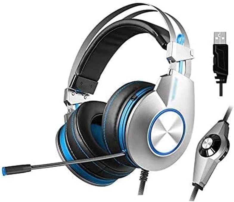 Gaming Headset with Microphone,Head Set with Mic 7.1 Surround Sound Soft Memory Earmuffs Compatible with PC Laptop Accessories
