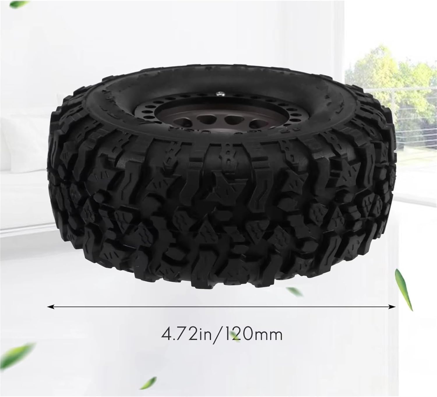 Compatible with Traxxas for TRX4 for TRX6 for Axial for SCX10 RR10 1/10 RC Crawler Car Parts 4PCS Metal 2.2 Beadlock Wheel Rim Tires Set RC Car Part Accessories