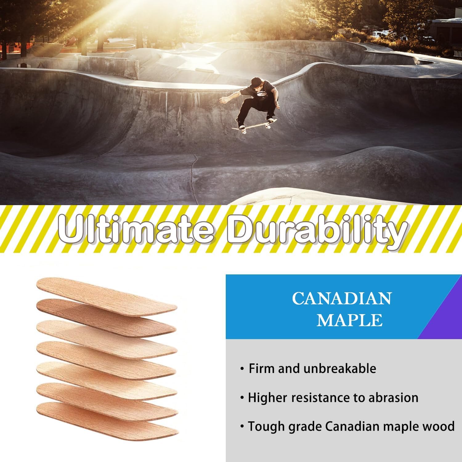 Jaspo Street King Skateboard for Adults & Kids - 7-Layer Canadian Maple Wood Deck, 31