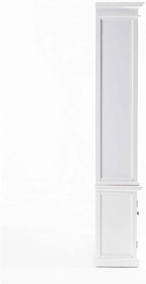 NovaSolo Halifax Slim Hutch Bookcase - White