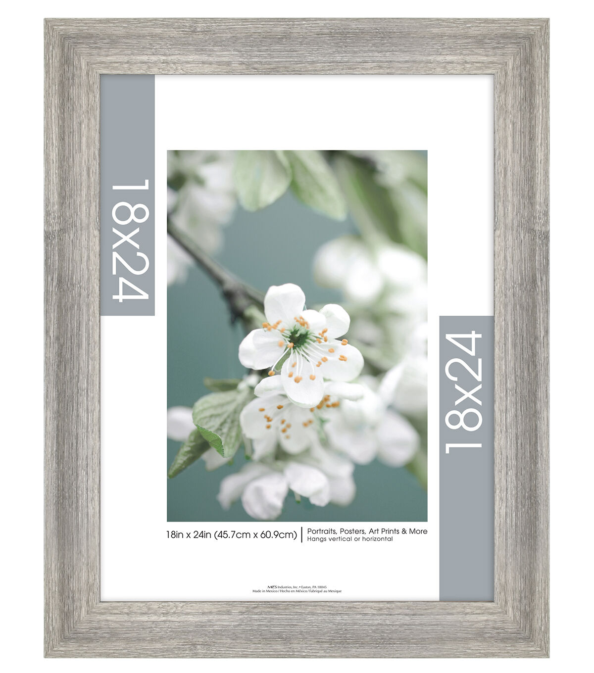 MCS 18x24 Gray Rustic Poster Frame Rustic