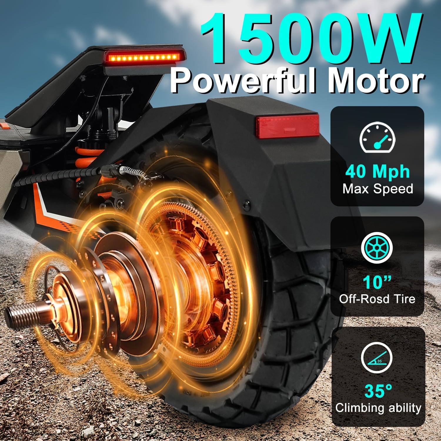 Electric Scooter Adults 1600/6000W Motor 50 Miles Long Range & 40/45/50 MPH Top Speed 10