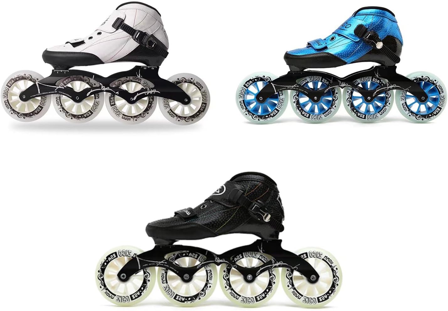 Racing Shoes, Carbon Fiber, Roller - Skates with Design, Light Up Wheels, Adjustable Multiple, Triple Safety System, for Girls Ages