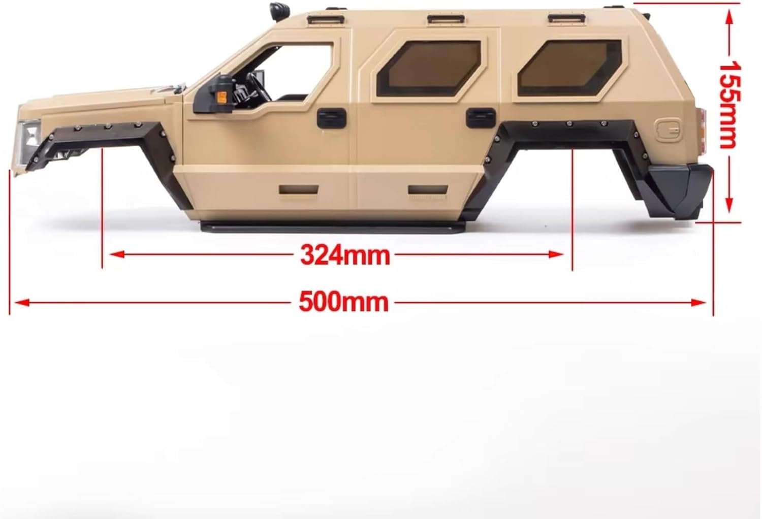 RC Car Parts Compatible with TRX4 for Axial for SCX10 1/10 RC Crawler Car Frame Upgrade Parts 324mm Wheelbase G.Patton GX Hard Body Shell(Yellow)